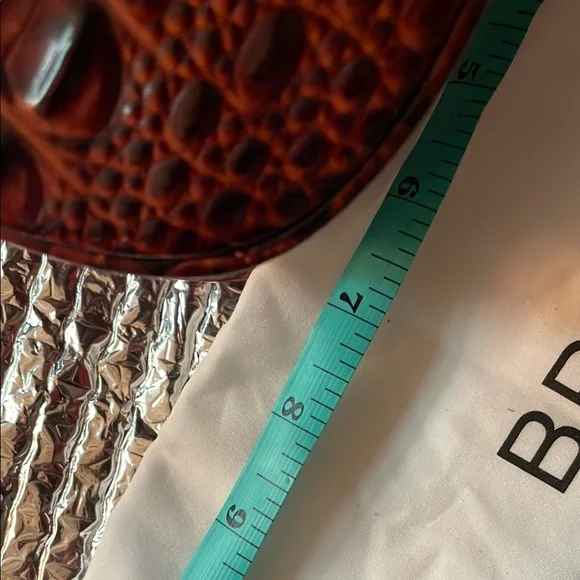 Brahmin Rich Brown Embossed Crossbody Bag - Picture 8 of 9